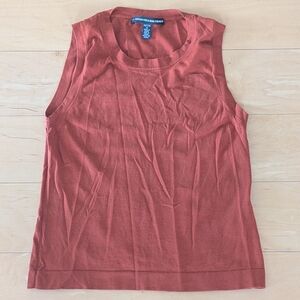 🍊 Ellen Tracy Sleeveless Cotton Knit Tank | Orange | Petite Medium 🍊